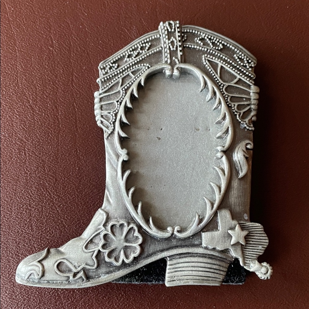 Metal TEXAS Cowboy Boot picture frame